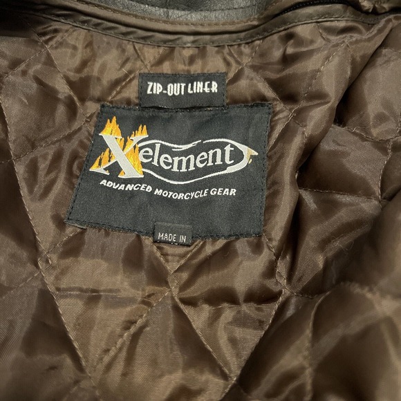 Xelement Jacket Men Size 2XL Vintage Distressed Leather Motorcycle Zip Out Liner - Picture 9 of 9